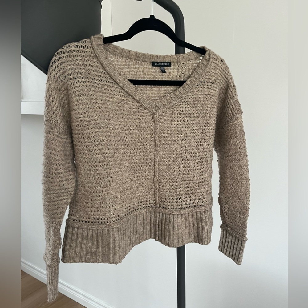 Eileen Fisher oat coloured wool & yak sweater